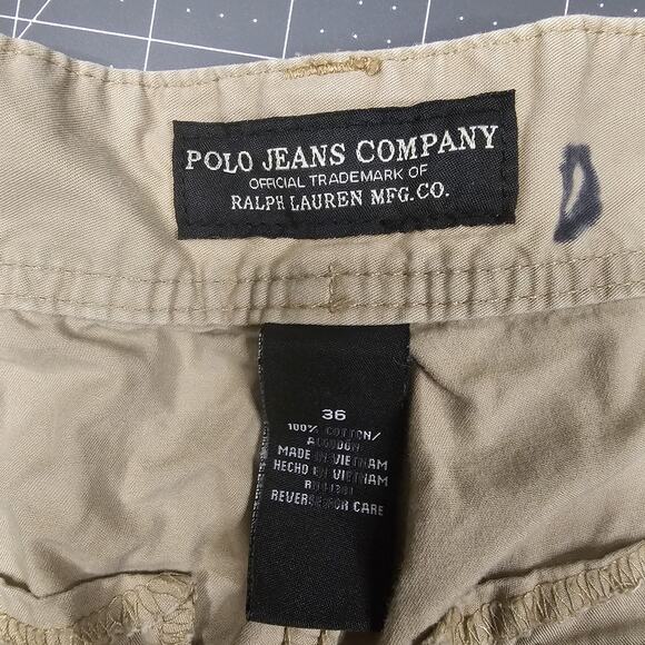 Vintage Polo Jeans Co Cargo Shorts Mens 36x11 Baggy Loose Classic 90s Preppy - Picture 6 of 14